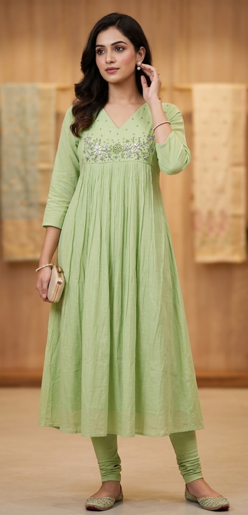 Pistachio Green A-Line Kurta