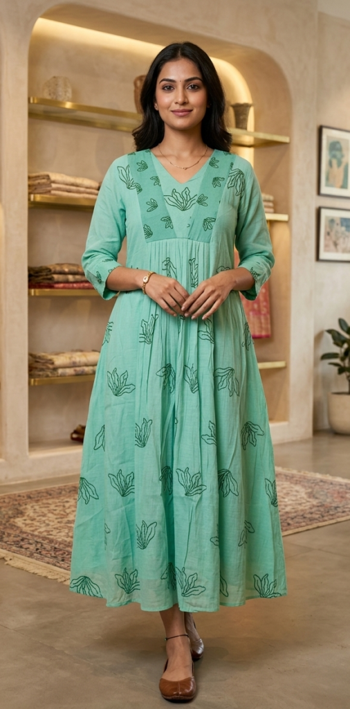 Mint Green Flared Anarkali